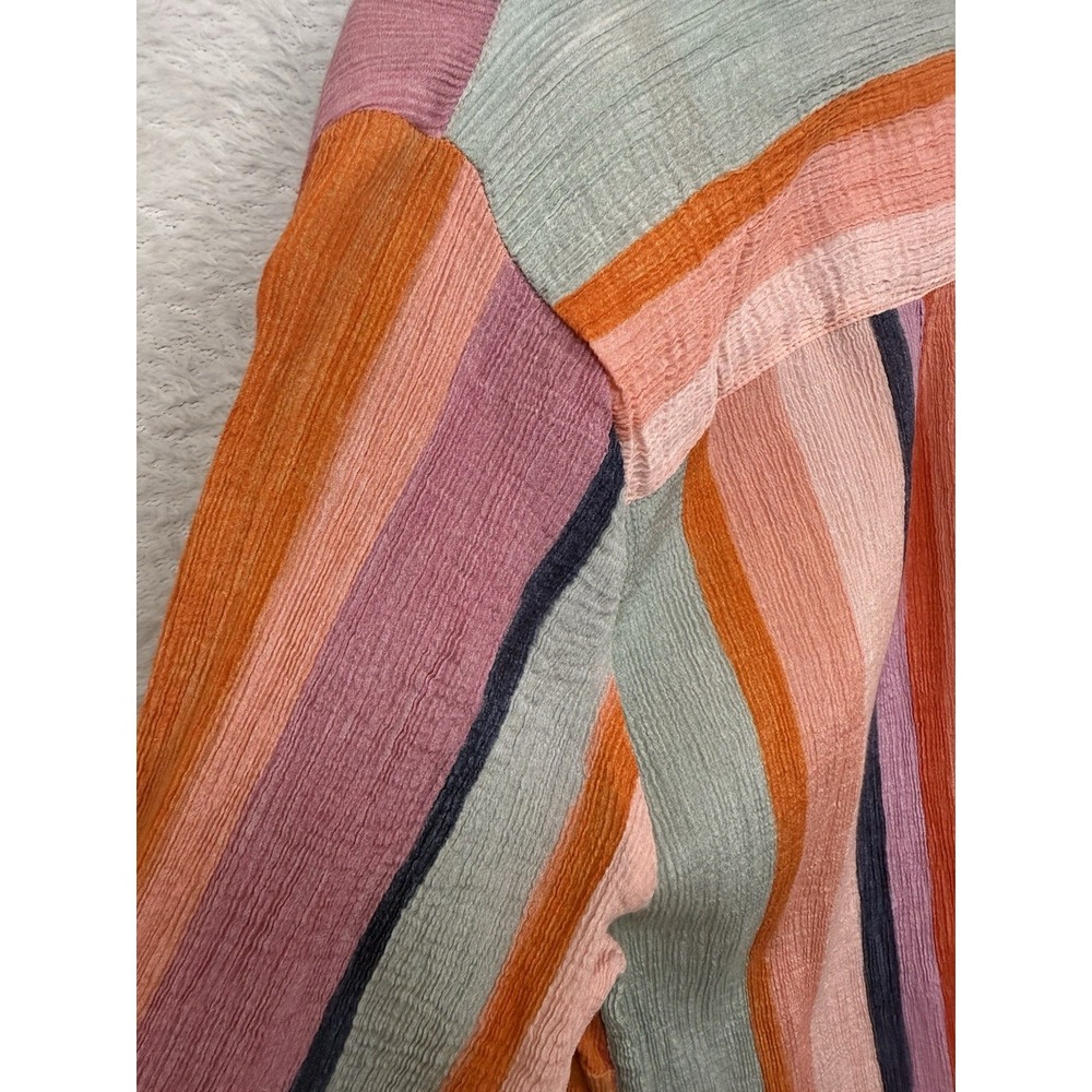 Soft Surroundings Aruba Caftan Beaded Embroidered Maxi Dress Colorfull Rainbow L - Picture 8 of 10